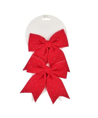 SANTA LILA Komplet 2 kokard 13,5x14,5cmx1cm cyrkonie