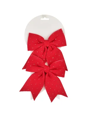 SANTA LILA Komplet 2 kokard 13,5x14,5cmx1cm cyrkonie