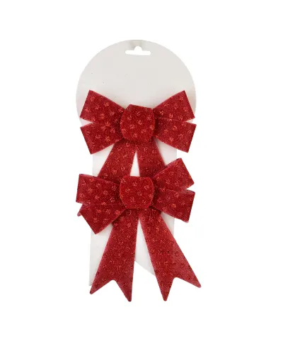 SANTA LILA komplet 2 Kokard czerwone 15x15,5cm