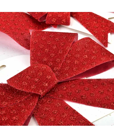 SANTA LILA komplet 2 Kokard czerwone 15x15,5cm