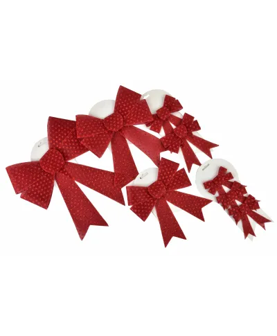 SANTA LILA komplet 2 Kokard czerwone 15x15,5cm