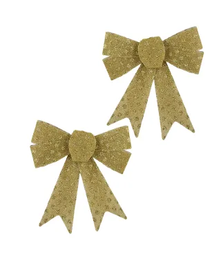 SANTA LILA Komplet 2 Kokard złote 15x15,5cm