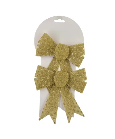 SANTA LILA Komplet 2 Kokard złote 15x15,5cm