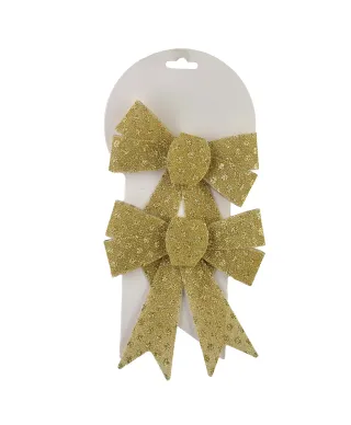 SANTA LILA Komplet 2 Kokard złote 15x15,5cm