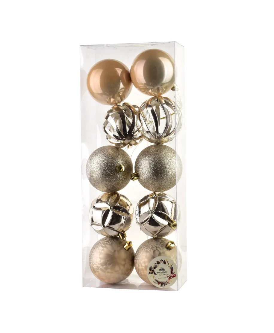 SANTA LILA Komplet 10 bombek 7,5cm