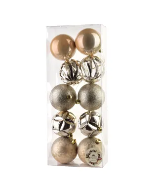 SANTA LILA Komplet 10 bombek 7,5cm