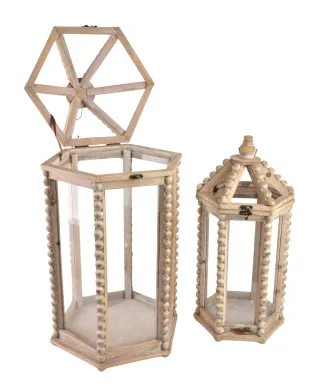 LOKKE Komplet 2 Latarni XL 32x27,5x65cm L 23x19,5x49cm
