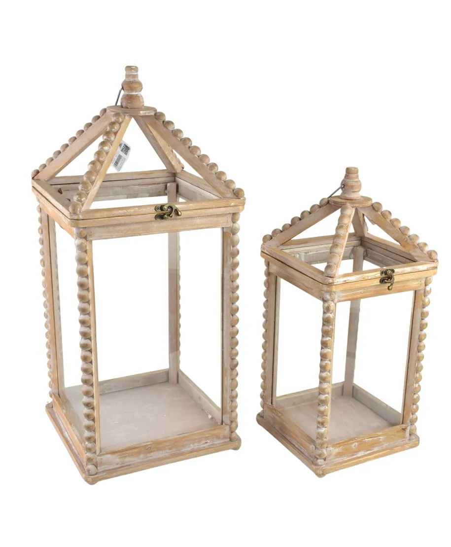 LOKKE Komplet 2 Latarni XL:28x28x65cm L:21,5x21,5x50,5cm