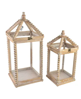 LOKKE Komplet 2 Latarni XL:28x28x65cm L:21,5x21,5x50,5cm