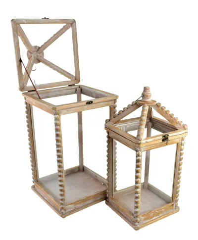 LOKKE Komplet 2 Latarni XL:28x28x65cm L:21,5x21,5x50,5cm