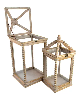 LOKKE Komplet 2 Latarni XL:28x28x65cm L:21,5x21,5x50,5cm