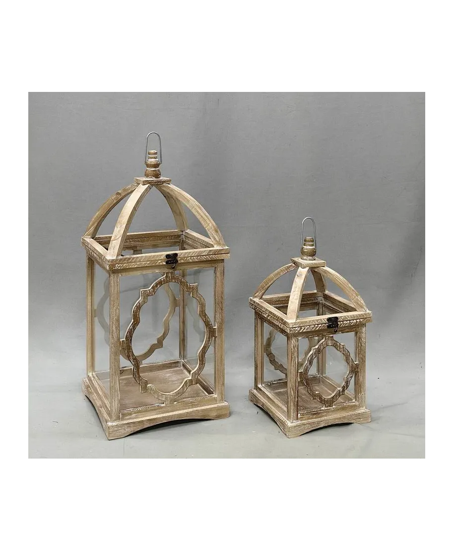 LOKKE Komplet 2 Latarni XL:28x28x60,5cm L:20,5x20,5x40,5cm