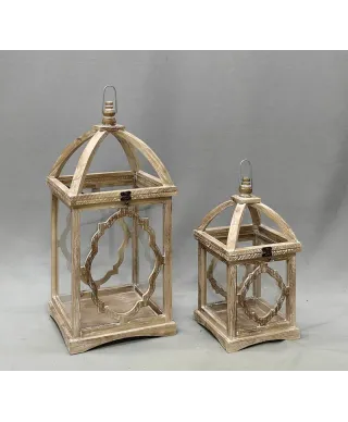 LOKKE Komplet 2 Latarni XL:28x28x60,5cm L:20,5x20,5x40,5cm
