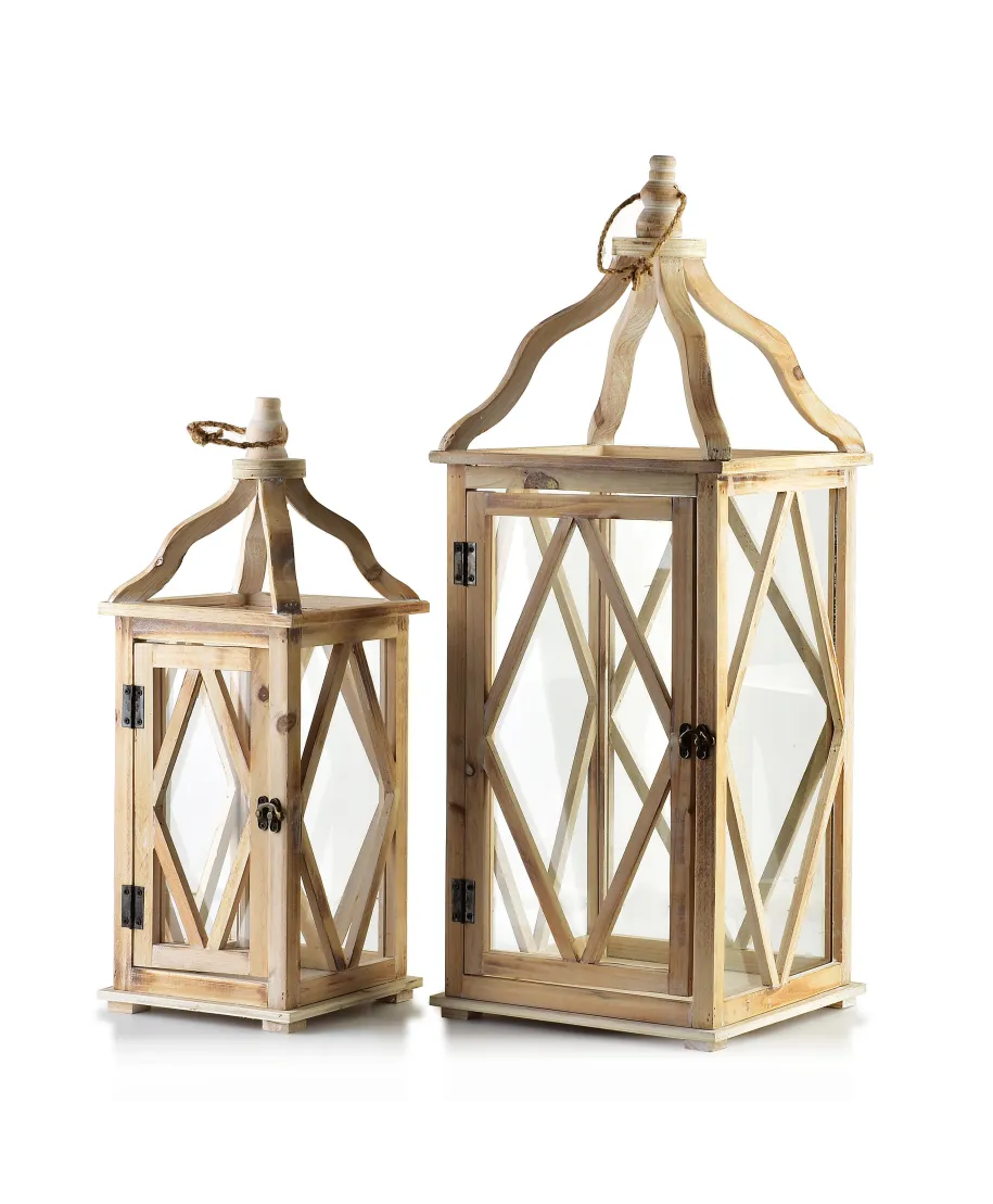 LOKKE Komplet 2 Latarni XL:26,5x26,5x70cm L:19x19x50cm