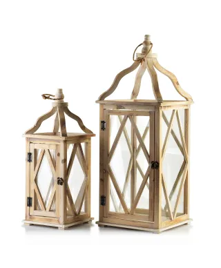 LOKKE Komplet 2 Latarni XL:26,5x26,5x70cm L:19x19x50cm