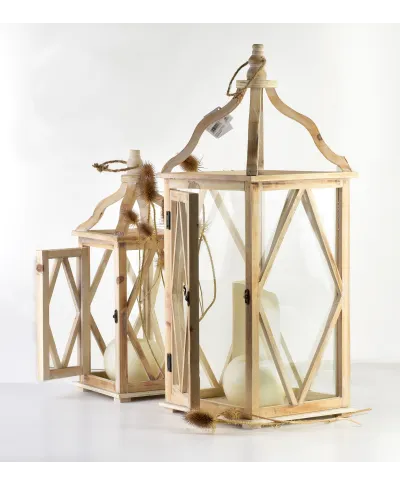 LOKKE Komplet 2 Latarni XL:26,5x26,5x70cm L:19x19x50cm