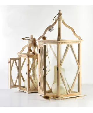 LOKKE Komplet 2 Latarni XL:26,5x26,5x70cm L:19x19x50cm