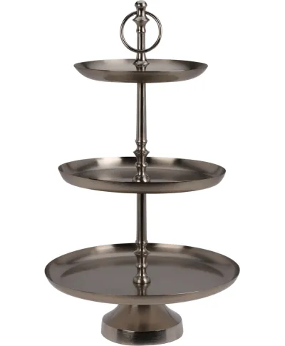 ETAŻERKA 3 WARSTWOWA 30X50CM SREBRNA