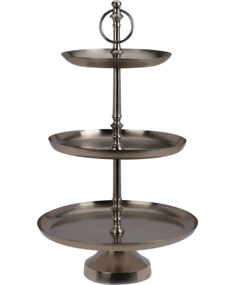 ETAŻERKA 3 WARSTWOWA 30X50CM SREBRNA