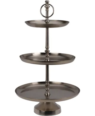 ETAŻERKA 3 WARSTWOWA 30X50CM SREBRNA