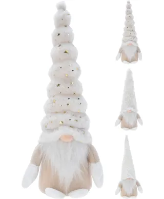 DEKORACJA GNOM 42CM 3 RODZAJE KREMOWY