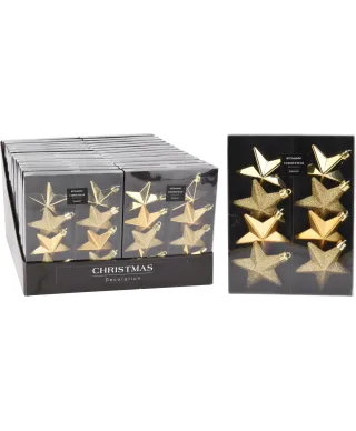 KOMPLET 8 ZAWIESZEK 6,5CM GWIAZDA