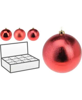 BOMBKA ŚWIĄTECZNA 18CM CZERWONA 3 RODZAJE