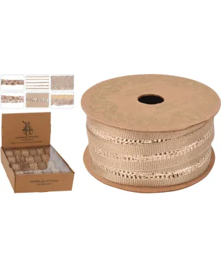 WSTĄŻKA 3,5CMX3M RÓŻOWE ZŁOTO 6 RODZAJE