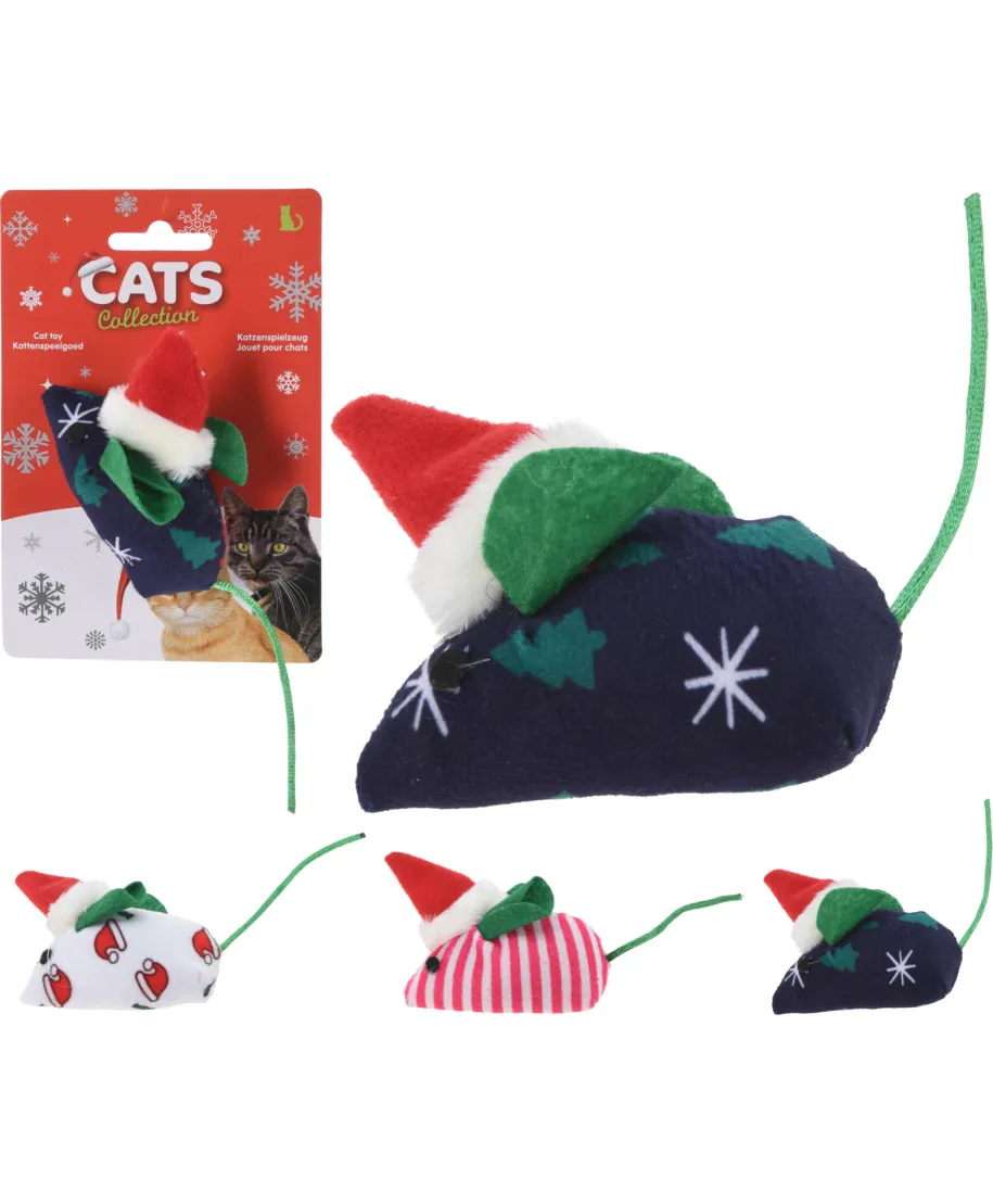 ZABAWKA DLA KOTÓW MYSZ ŚWIĄTECZNA 3 RODZAJE