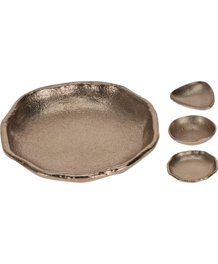 MISKA ZŁOTA 9X9X2CM 3 RODZAJE DESIGN