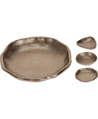 MISKA ZŁOTA 9X9X2CM 3 RODZAJE DESIGN