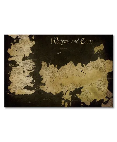 Obraz do salonu - Game of Thrones (Westeros and Essos Antique Map)