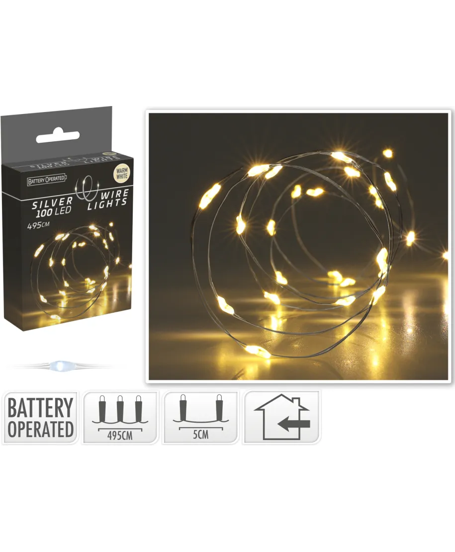 ŁAŃCUCH LED 100L CIEPŁA BIEL WEWNĘTRZNE495CM NA BATERIE ŁAŃCUCH LED 100L CIEPŁA BIEL WEWNĘTRZNE495CM NA BATERIE