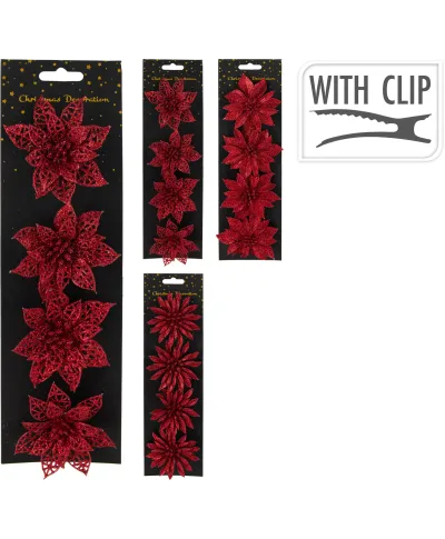 KWIAT NA KLIPIE KOMPLET 4SZTUK BROKATOWE