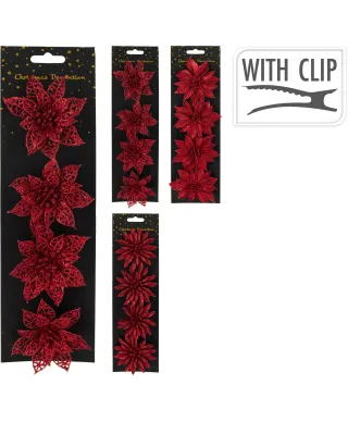 KWIAT NA KLIPIE KOMPLET 4SZTUK BROKATOWE