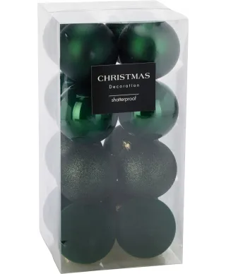 KOMPLET 16 BOMBEK 8CM ZIELONE