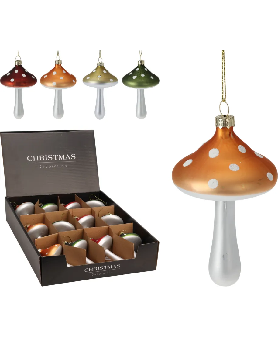 BOMBKA GRZYBEK SZKLANY 6X11CM 4 RODZAJE