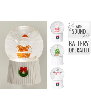 KULA SZKLANA OZDOBNA 15CM NA BATERIE