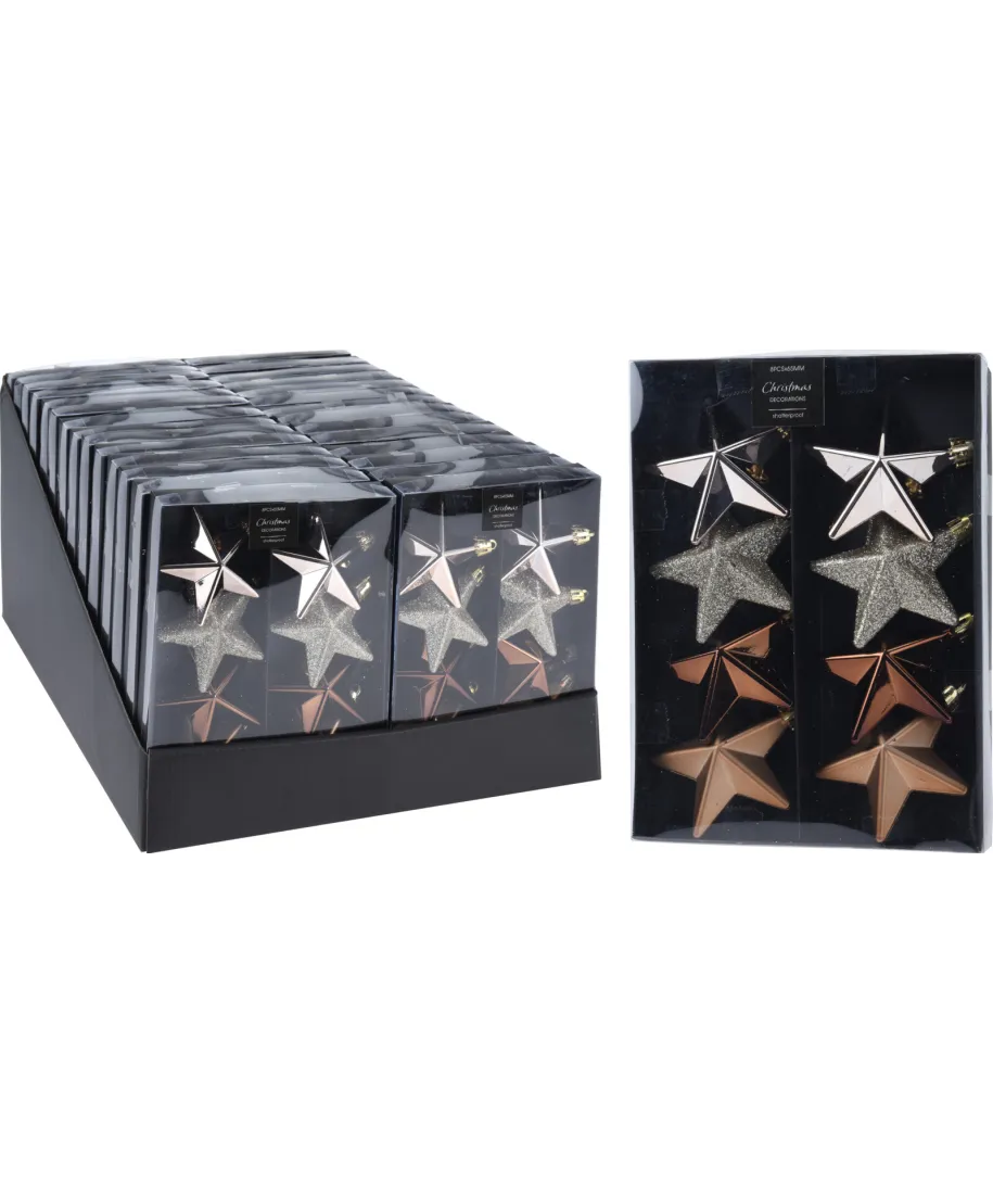 KOMPLET 8 ZAWIESZEK 6,5CM GWIAZDA