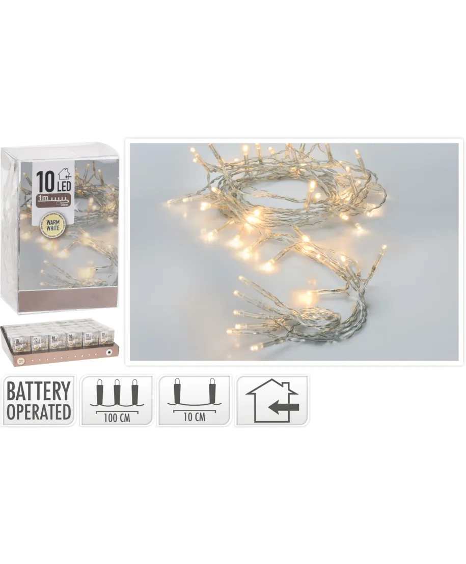 ŁAŃCUCH LED 10 1M DO WEWNĄTRZ NA BATERIE