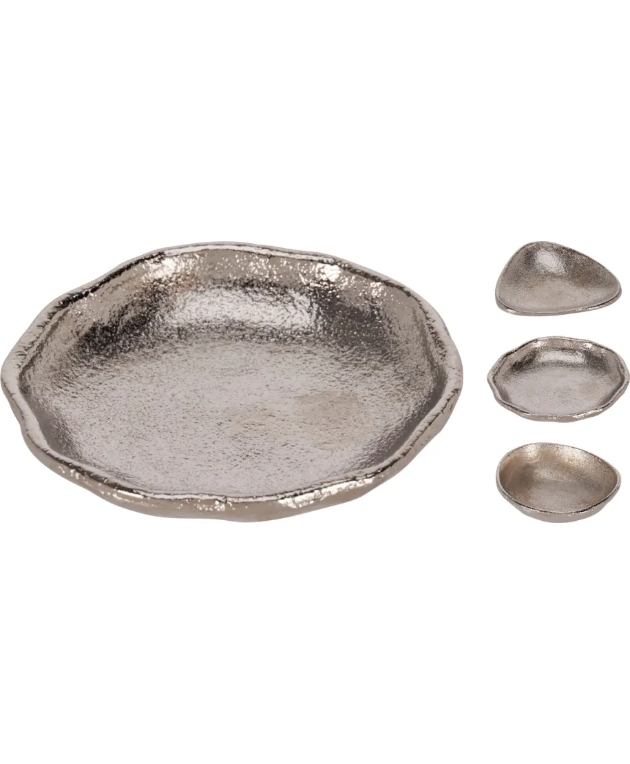 MISKA SREBRNA 9X9X2CM 3 RODZAJE