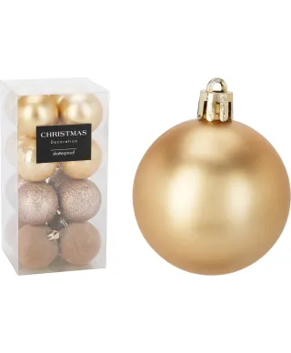 KOMPLET 16 BOMBEK 5CM ZŁOTE