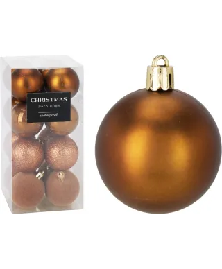 KOMPLET 16 BOMBEK 5CM BRĄZOWE