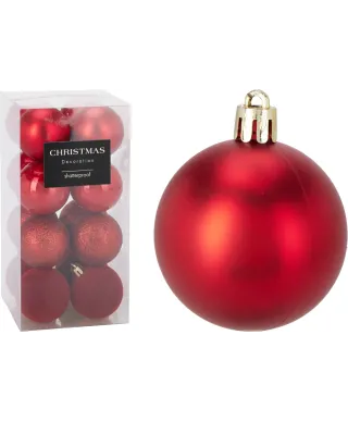 KOMPLET 16 BOMBEK 5CM CZERWONE