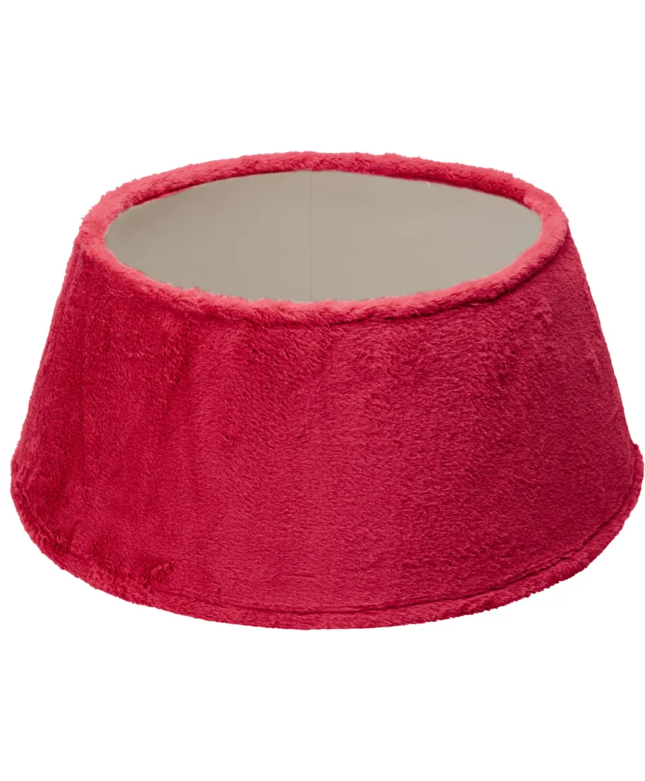 OSŁONA CHOINKOWA 55CM FUTRO SZTUCZNE CZERWONA