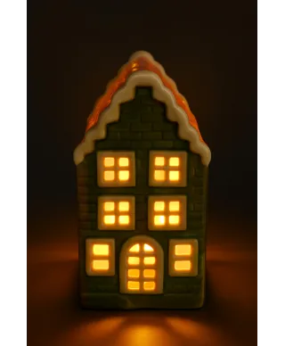 HYTTE Domek ceramiczny LED 5,6x5,2x11cm