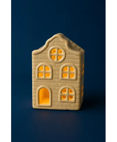 HYTTE Domek ceramiczny LED 5,7x5,7x8,7cm