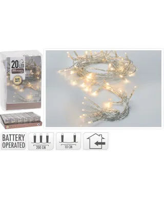 ŁAŃCUCH LED 20 2M DO WEWNĄTRZ NA BATERIE