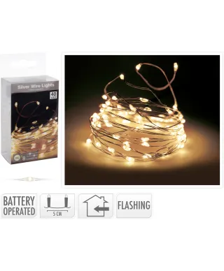 ŁAŃCUCH LED 40L DO WEWNĄTRZ FLASCH NA BATERIE