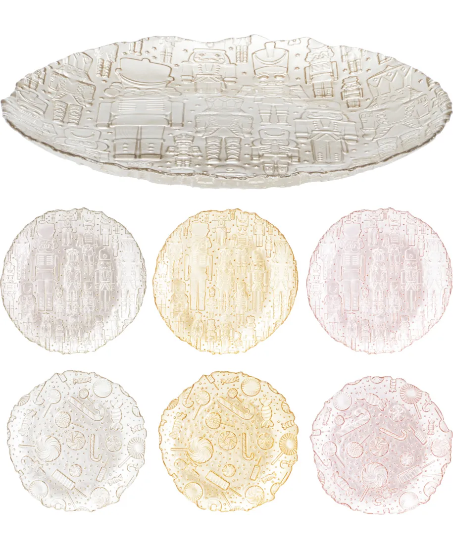 Talerz szklany o średnicy 21cm 6 RODZAJI